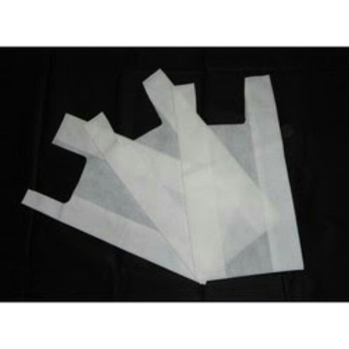 Whiye, White Plain 20 GSM Non Woven White Carry Bag