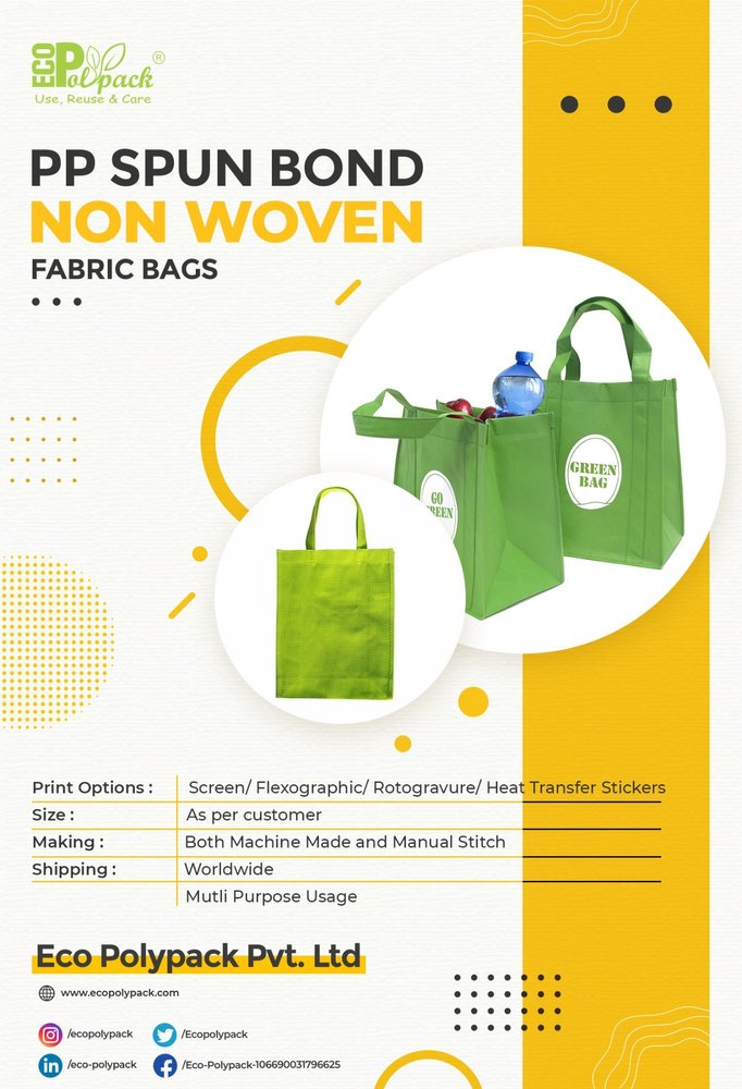 Handle Type: Loop Handle Printed Non Woven Bag, For Shopping