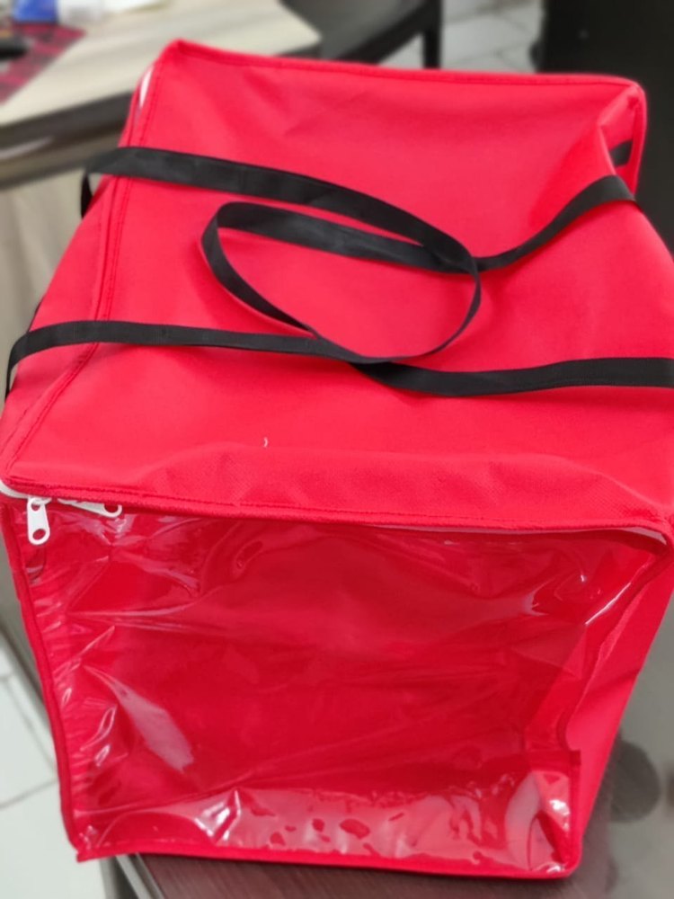 Red Stitched Non Woven Bags, For Travelling, Shopping