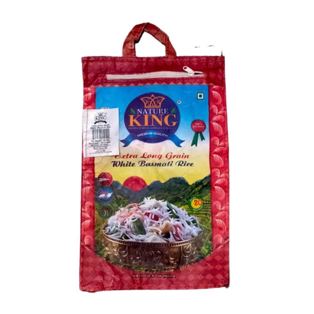 Red 5kg Pp Non Woven Printed Rice Bag, For Food Packaging, Finish: Glossy
