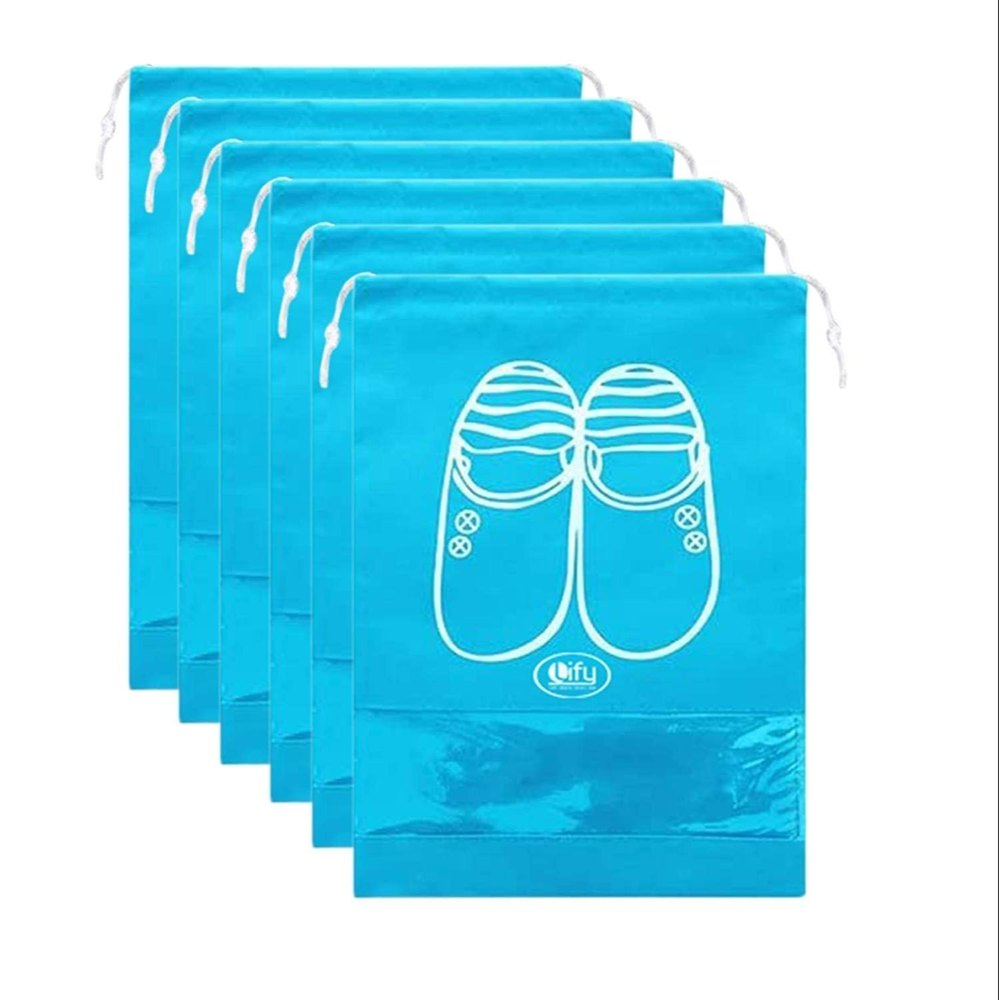 Blue Non Woven Fabric Lify Shoe Bag, For Promotional, Size: 12*16 Inch