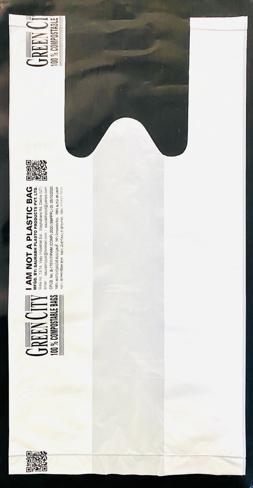 W Cut Compostable Carry Bags, Holding Capacity: 500g-5Kg