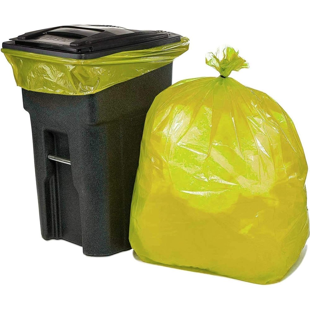 Without Handle Plain Yellow Biodegradable Garbage Bag, Holding Capacity: 15 Kg