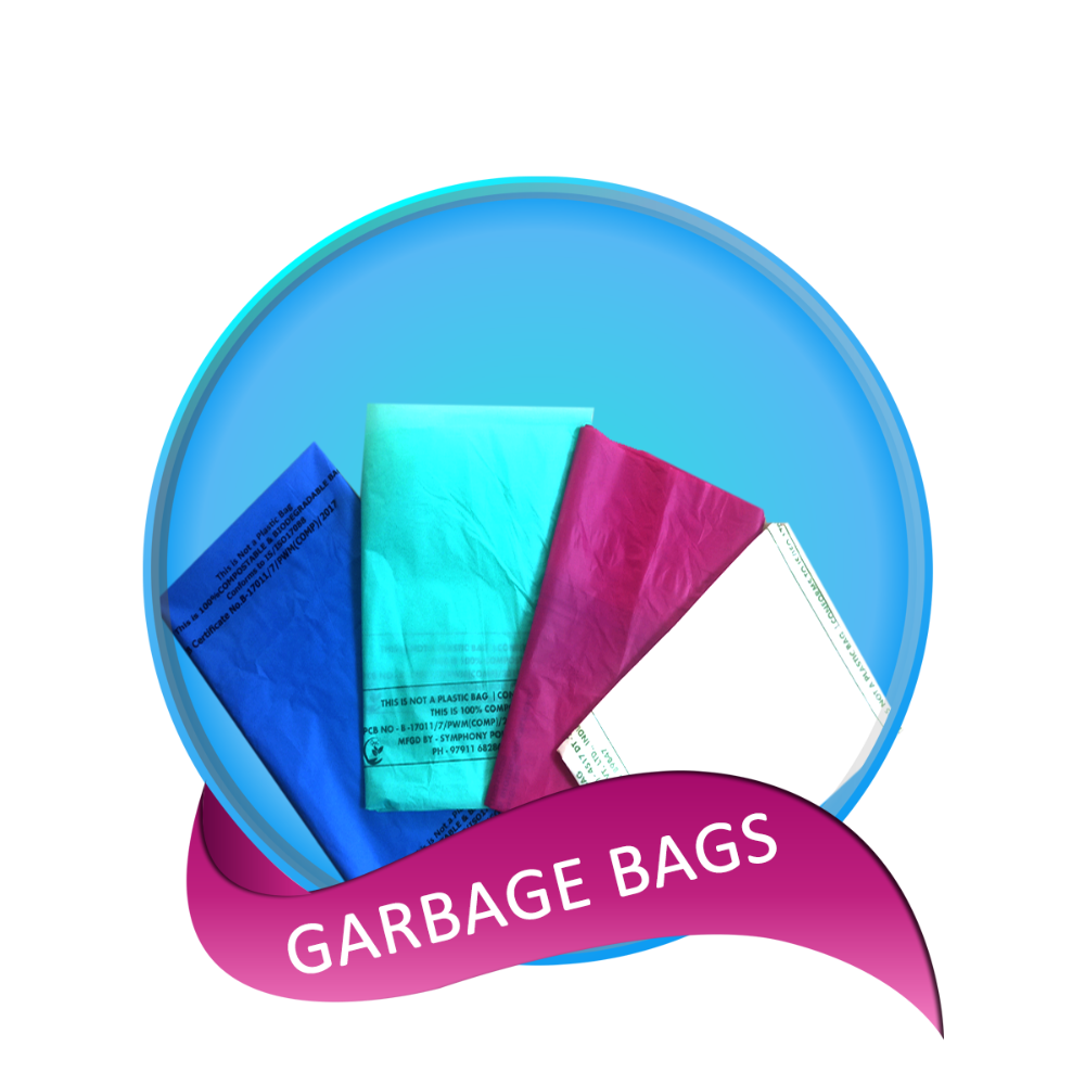 SYMBIO Plastic Compostable Garbage Bags, Design/Pattern: Plain
