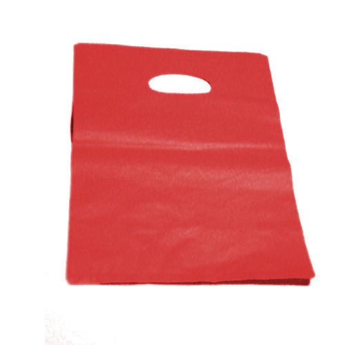 HM HDPE Red Printed D Cut Carry Bag, Capacity: 5 Kg, Thickness: 45 Micron