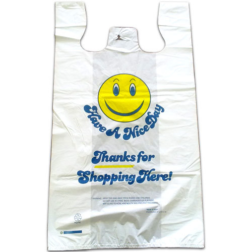 30 X 40 Inche HDPE T-Shirt Printed Glossy Plastic Shopping Carry Bags with Handle