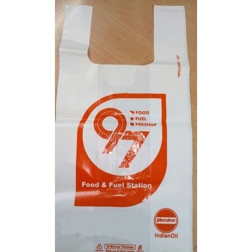 White U Cut Printed Poly Bag