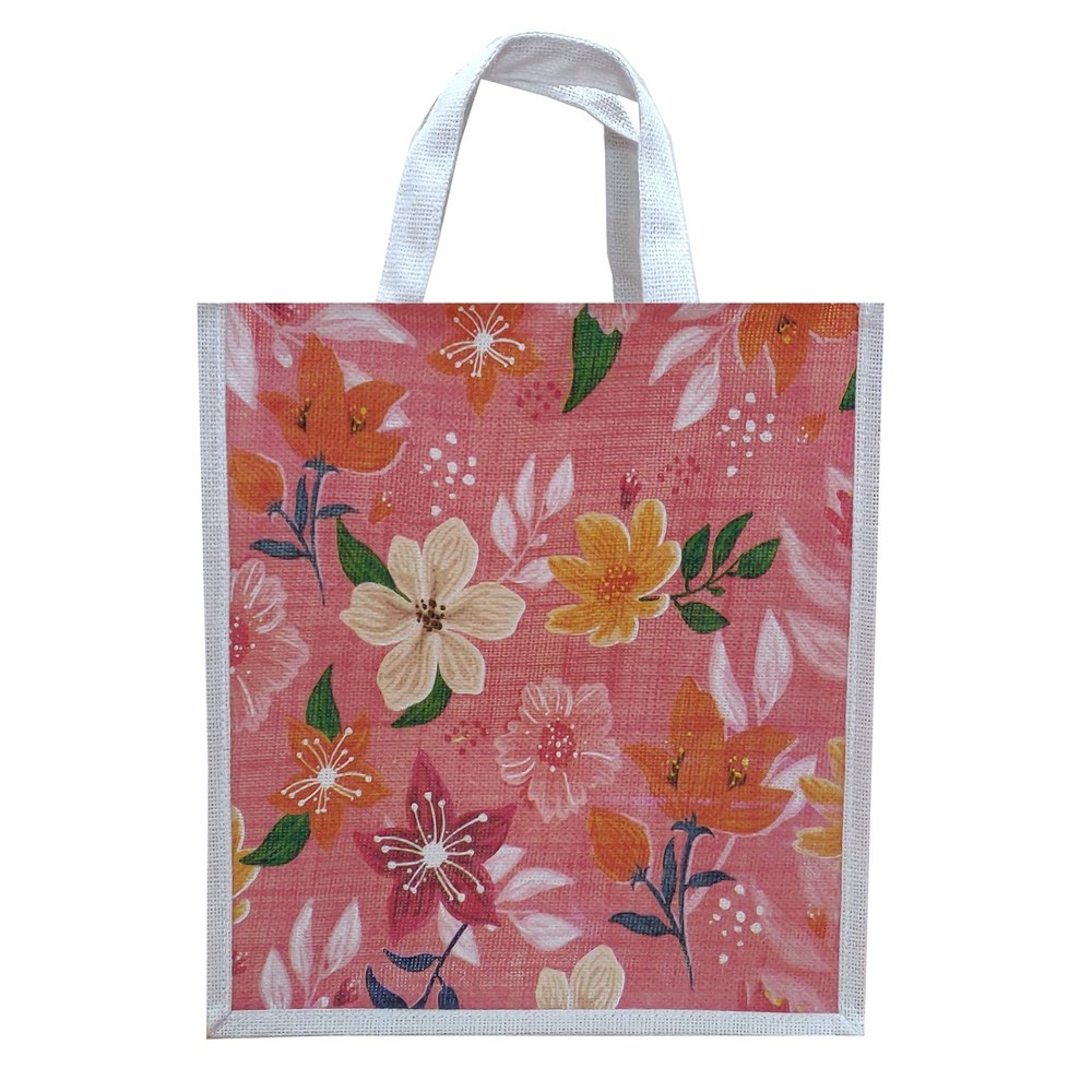 Short Cotton Padded Open Fancy Jute Carry Bag, Capacity: 10kg
