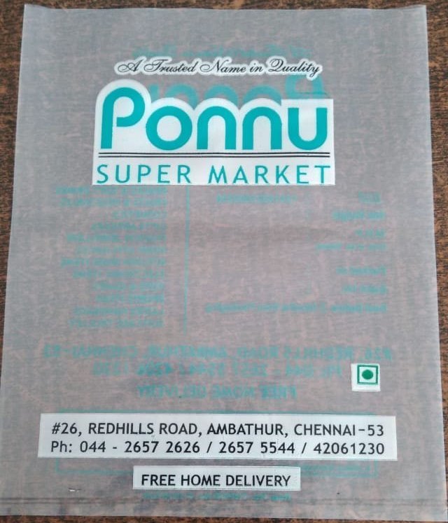 LDPE Natural LD Printed Bag, For Grocery, Capacity: 50grms to 15kg