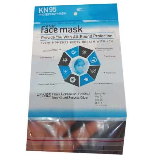 Printed Resealable 35 Micron BOPP Mask Packing Bag, Holding Capacity: 1 PIECE, H & V