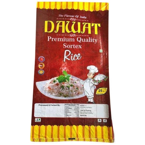 BOPP Laminated Rice Packaging Bags, Capacity: 25 Kg
