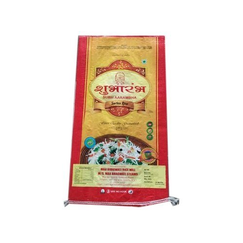 Bopp Printed Rice Packaging Bag, Rectangular, 50 Kg