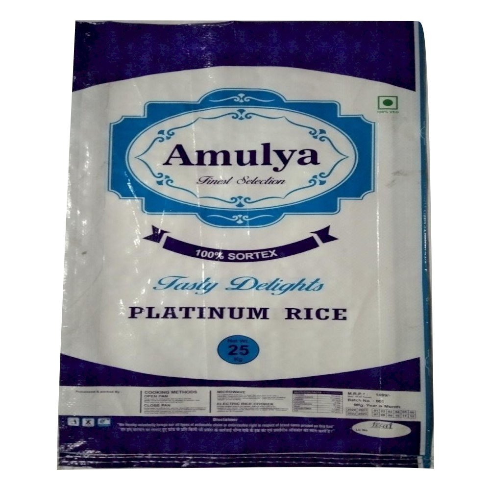 25kg BOPP Laminated Rice Bag, Size: 19x27inch