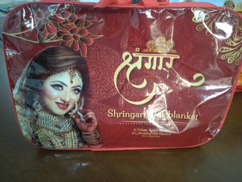 Red Single Shringar Bridal Gift Mink Blanket Bag