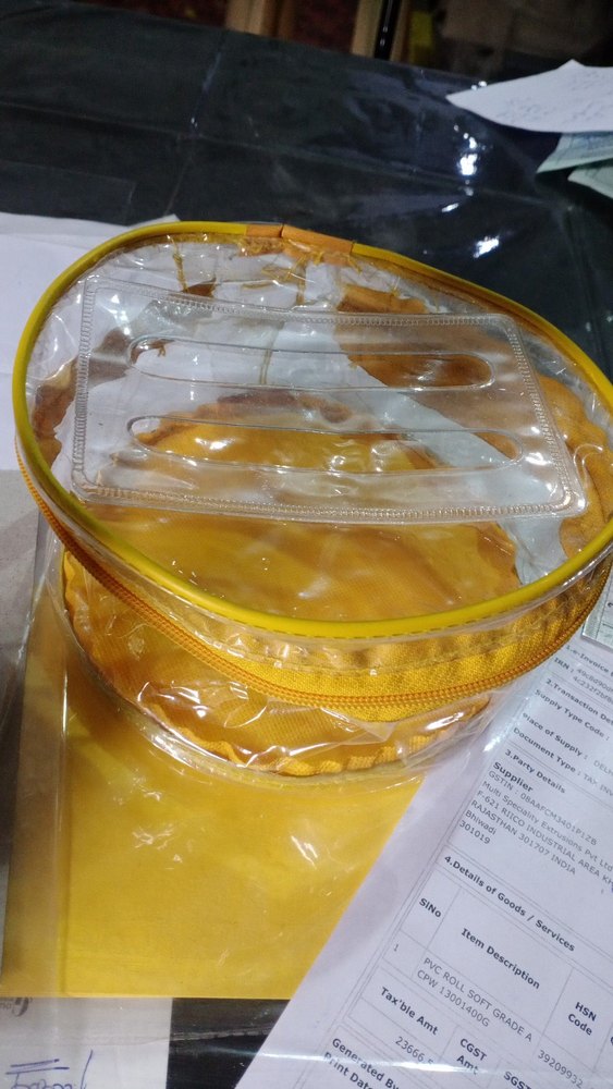 Zipper Pvc Round Bag, Capacity: 1 Kg, Thickness: 60 microns