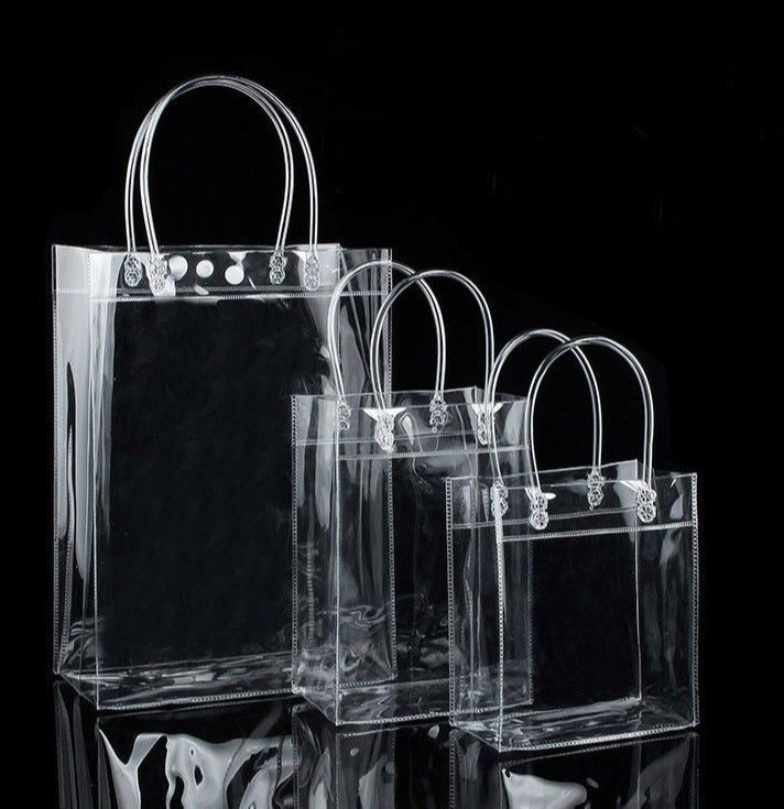 Button Color: CLEAR PVC HANDLE BAGS, Capacity: 750 GRAMS