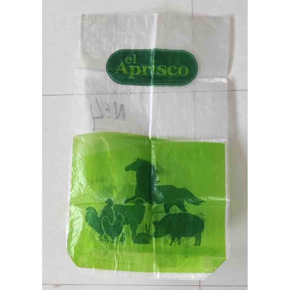 Polypropylene Green and White Printed Gusseted PP Woven Bag, For Packaging, Storage Capacity: 50 Kg