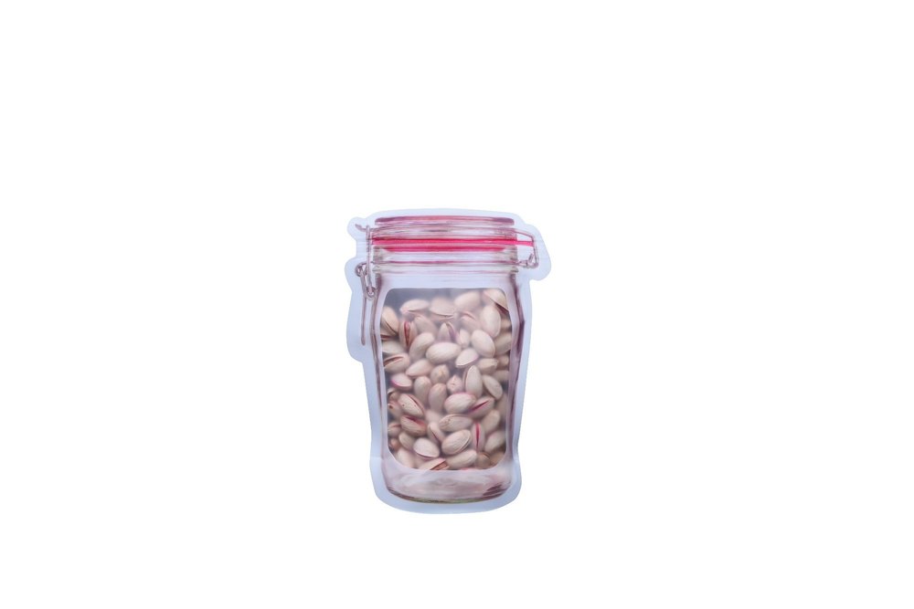 Plain Glossy Jar Shaped Zipper Pouches