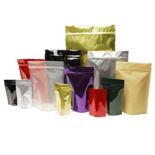 Plain Glossy Stand Up Pouch, Zipper / Slider