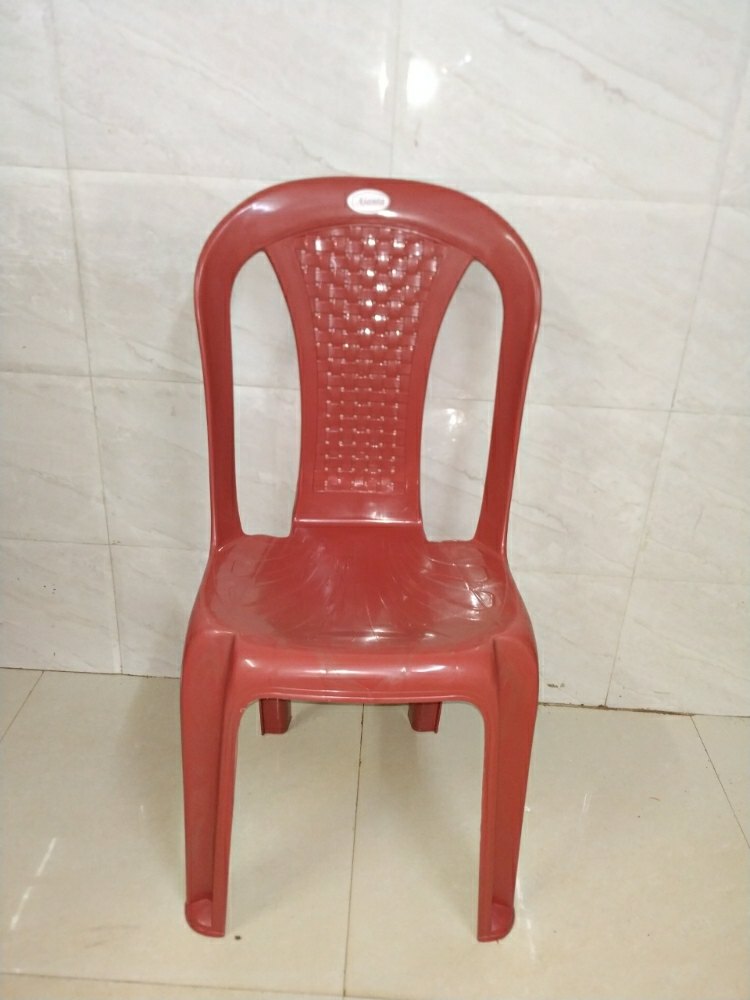 Red Armless Plastic Chair