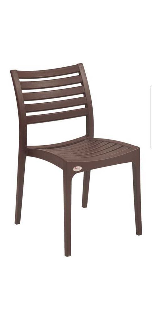 Brown Armless Plastic Chair