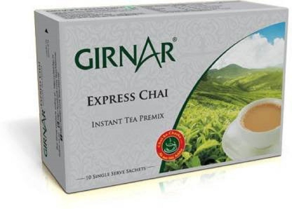 Processed Tea Blended Girnar Instant Premix Express Chai, Leaves, 10 single serve sachets