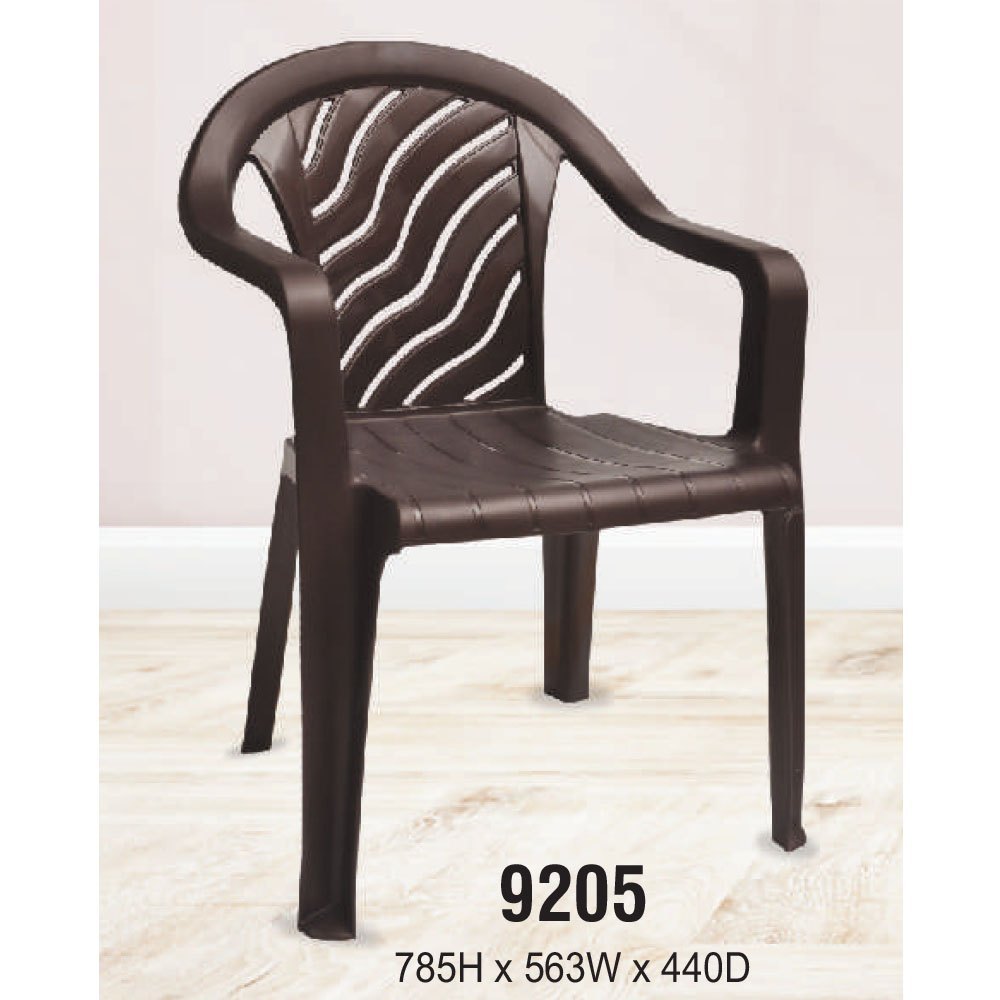 Black Plastic Dining Chair, With Armrest