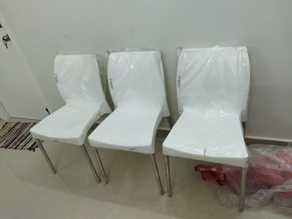 PVC White Chair, Without Armrest