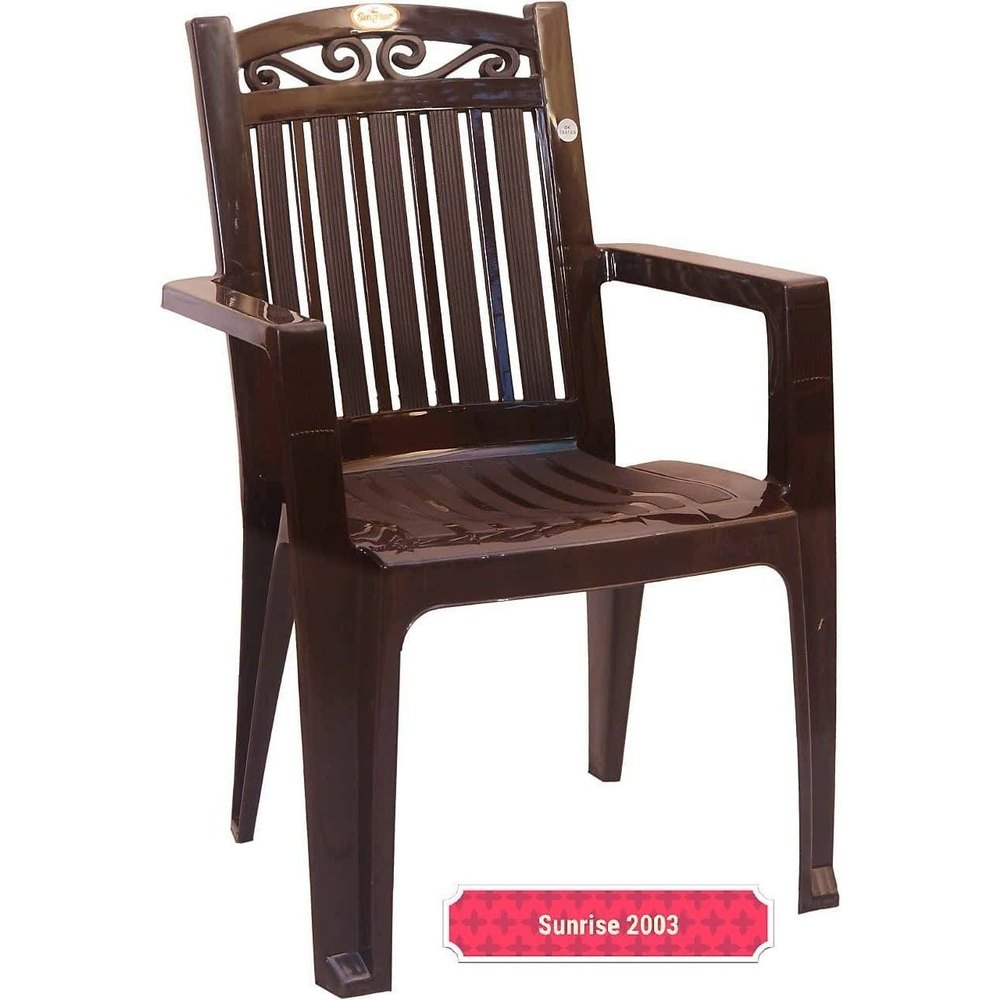 Sunrise With Hand Rest Brown Plastic Chair