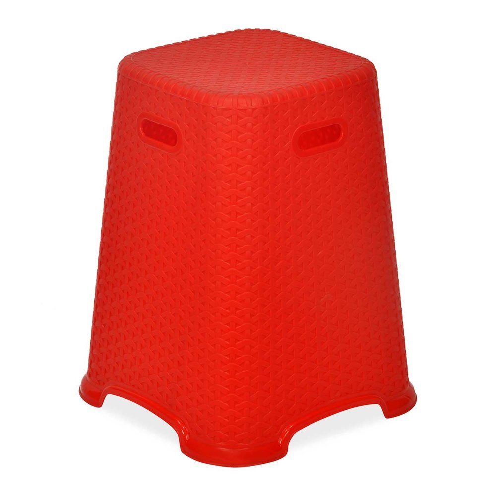 2feet Red Plastic Stool, Item Weight: 1kg