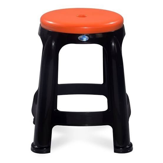 Black Stl 22 Round Plastic Stool Nilkamal