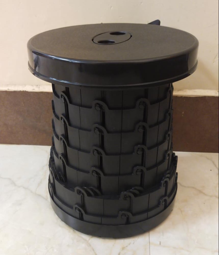 Ajay Exim Black Folding Stool