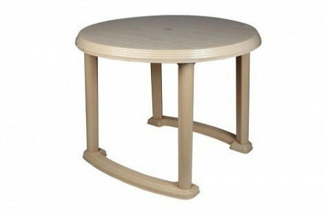 Off White National Plastic Party Round Table, Size: 3x3 Feet