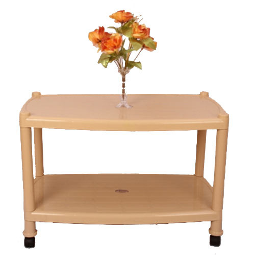 Marvel Gold Cream Rectangular Plastic Center Table