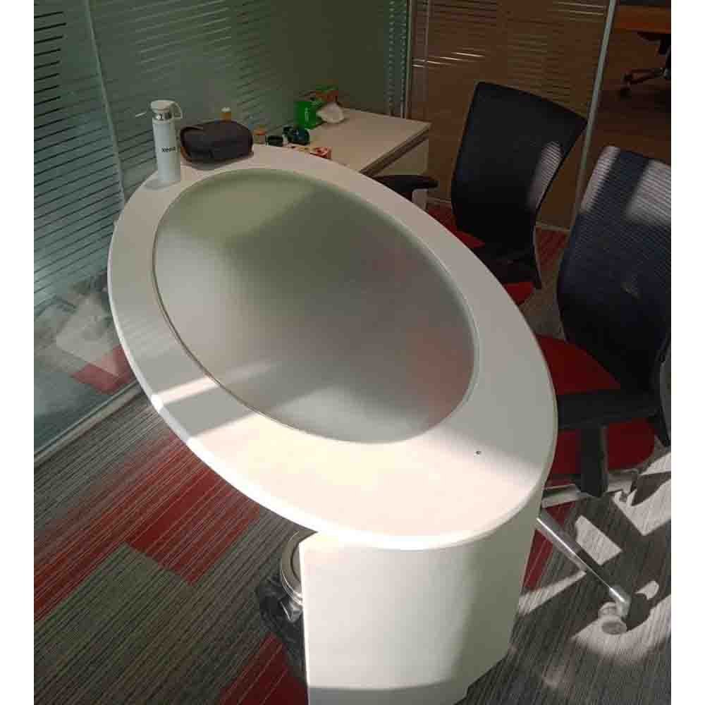Oval PVC Office Table, Without Storage