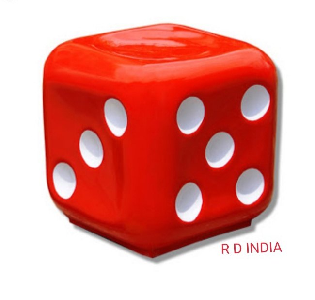 Red And White Square FRP Dice Stool for Home
