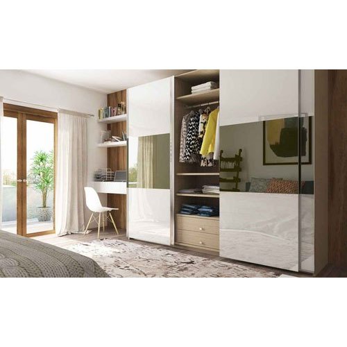 White Modular PVC Sliding Wardrobe for Home