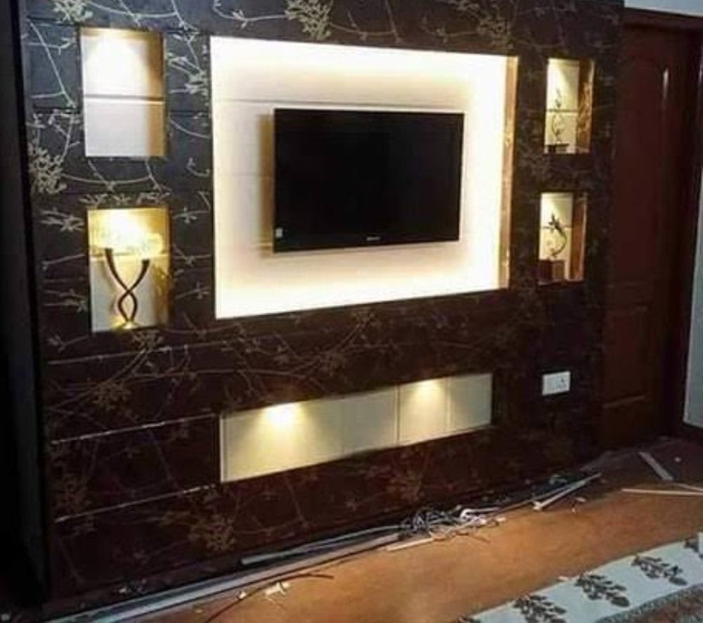 Brown Wall Mounted PVC TV Cabinet, For Home