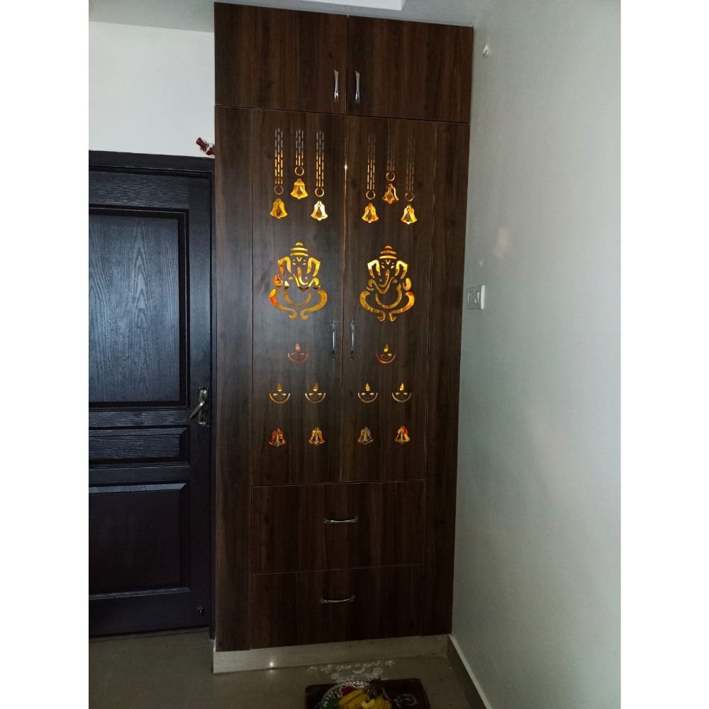 Hinged Wooden PVC Pooja Unit