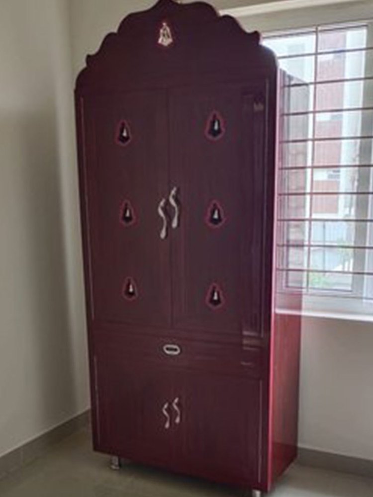Brown Hinged 7 Feet PVC Pooja Cupboard