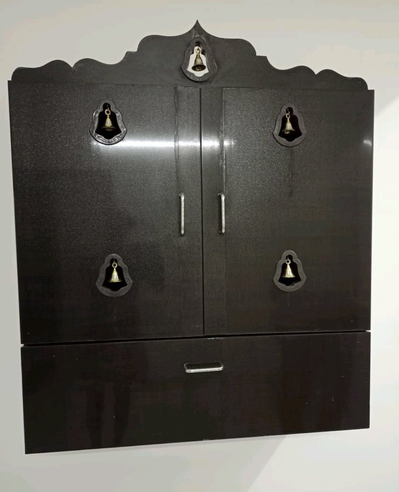 Hinged Brown PVC Pooja Stand Cupboard