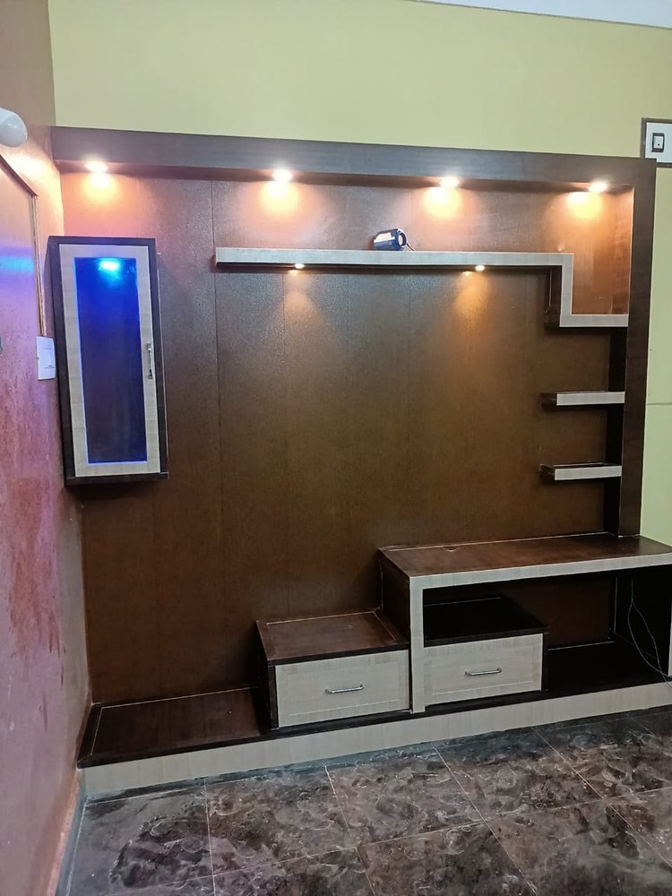 Brown PVC TV Wall Cabinet, For Home