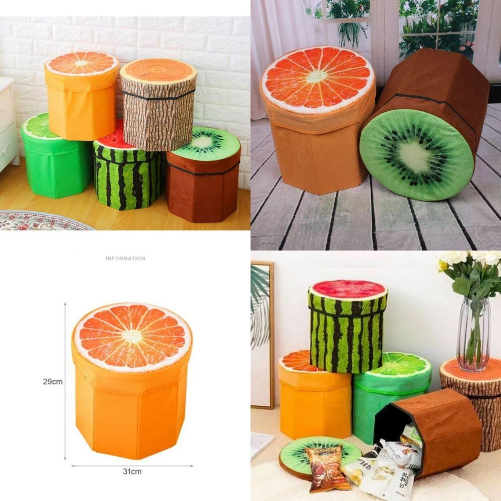 Fruits Design Kids Storage Foldable Stool