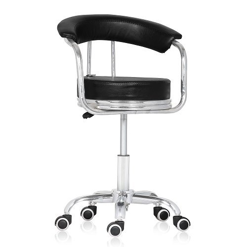 Metro Classic Height Adjustable Kids Stool With Wheels (Black)