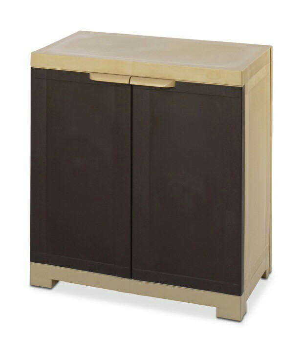 Brown/Cream Plastic Cupboards