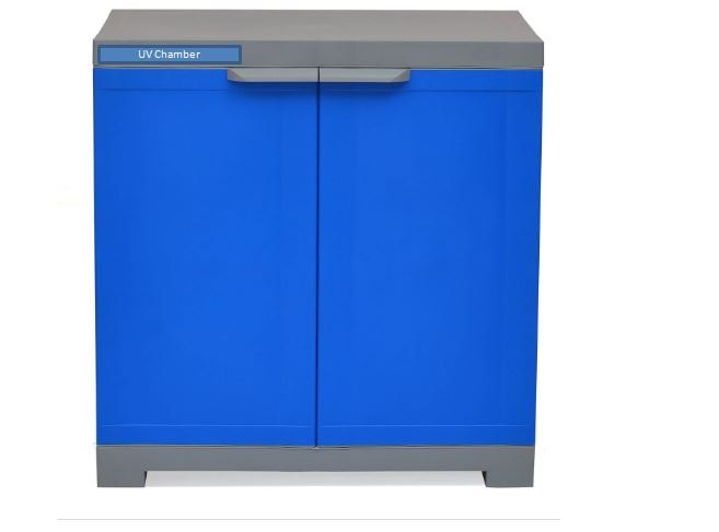 Ajlo Plastic Storage Cabinet (Deep Blue)- UV Storage With 2 Tray System