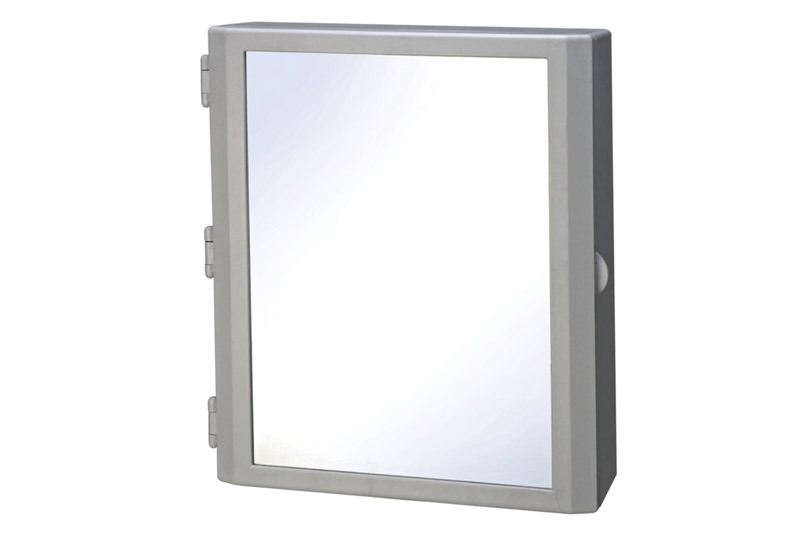 Ciplaplast White & Ivory Plastic Mirror Cabinet, Size: 43.18 X 52.07 X 12.7 Cm