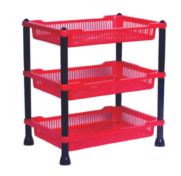 ANAX Open Storage 3 Tier Plastic Rack, For Home, Size: 14X22