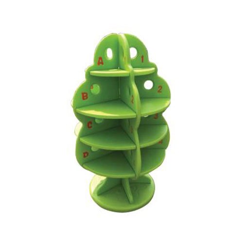 Green Plastic 4 - Sided Revolving Tree Shelf, For Office