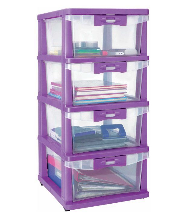 Nilkamal Modern Rectangular Purple Plastic Rack, For Home